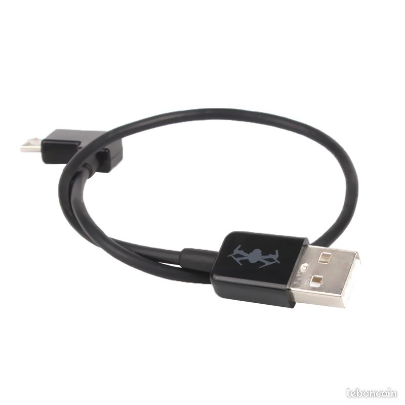 Câble de connexion à angle droit USB vers Micro USB de 30 cm pour