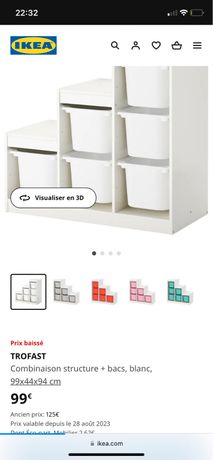 TROFAST Combinaison de rangement, blanc/rose, 99x44x94 cm - IKEA