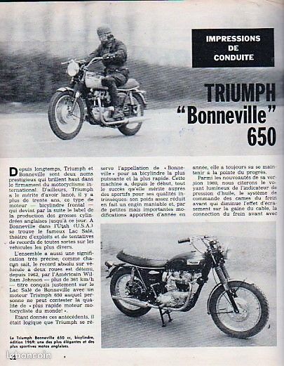 MOTOCYCLISME 1 TRIUMPH 650 Bonneville ITALJET GO GO Piaggio Ciao ITOM Sirio MALAGUTI HONDA 750 Four SUZUKI 50 TR (image 7)