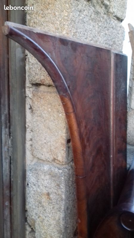 Ancien lit acajou à restaurer sans sommier et matelas (image 3)