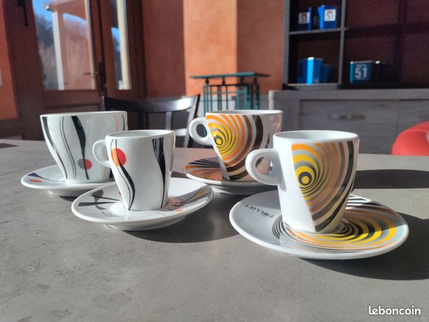 FOLLIET - Lot De 6 Tasses Et Sous-tasses à Chocolat Elliptik, Porcelaine Blanche, 22 Cl