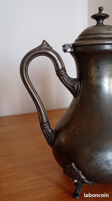 Cafetière théière anglaise en étain XIXème (image 7)