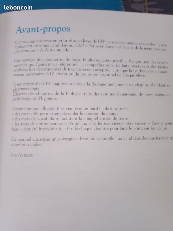 Livre de biologie BEP (image 2)