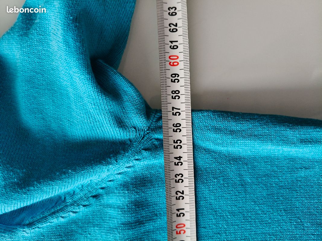 Pull col V bleu turquoise Gap taille M/M, taille française L (image 9)