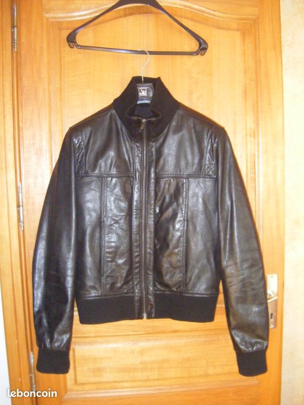 Blouson en cuir stylé de marque Jules en excellent état Vêtements
