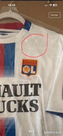 Maillot collector de l'Olympique Lyonnais, porté