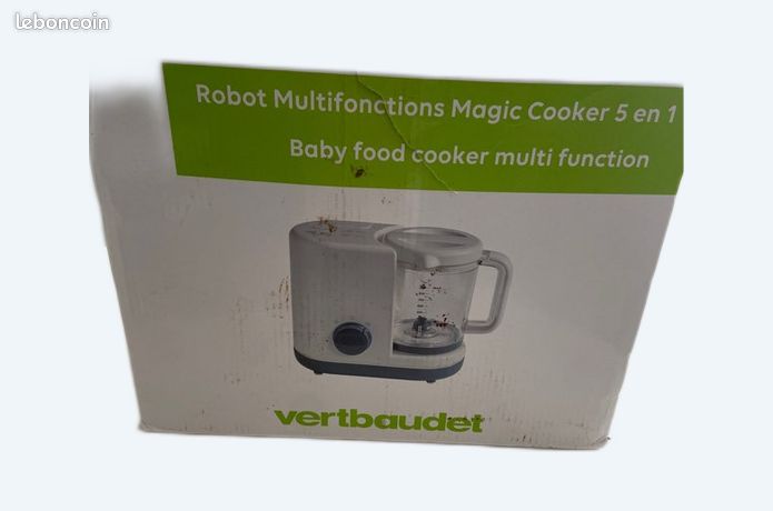 Robot cuiseur vapeur/mixeur Magic Cooker 5 en 1 vertbaudet blanc/gris -  Vertbaudet