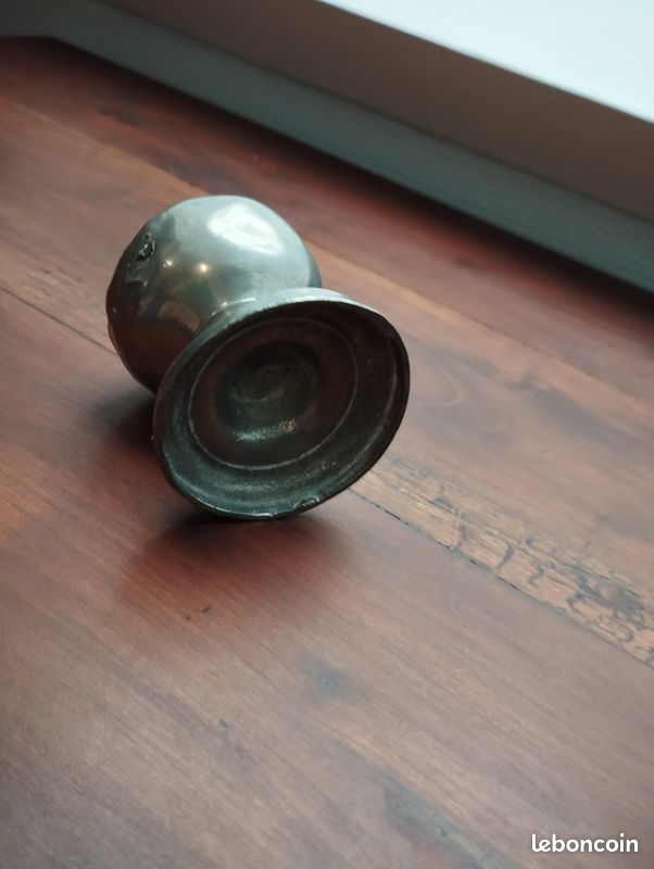 1 Petite Lampe à Huile Etain XIX ème Ancienne Collection Vitrine Bon Etat (image 4)
