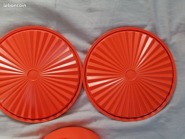 Lot De Boîtes Tupperware Vintage Orange, Boîtes Gigognes Soleil En Super état