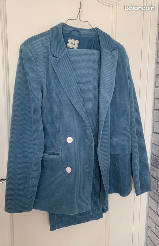 Costume velours côtelé bleu (image 2)