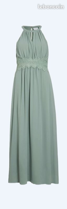 Robe longue vert sauge élégante Vila Vêtements