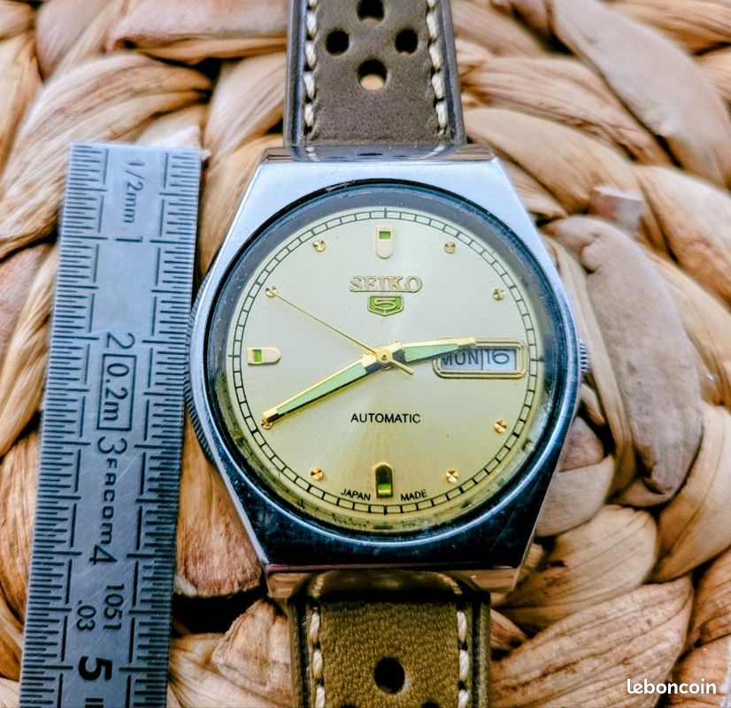 Montre Bracelet Mécanique Vintage – 5 Rubis, Sans Marque, Occasion