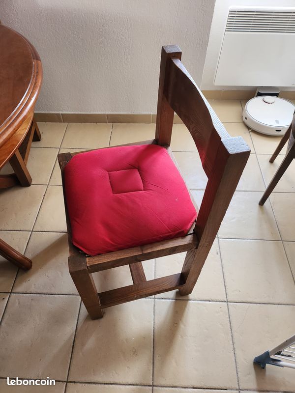 Ensemble table chaise bois de meurisie (image 2)