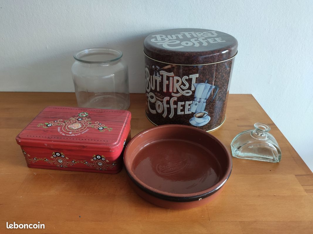 Lot de boîtes à biscuits, pots en verre (image 1)