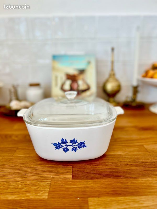325⚜️ ANCIENNE COCOTTE Plat Carré Pyroflam Pf-11 Avec Couvercle en Verre EUR 45,00 - FR