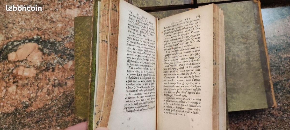 Lettres angloises, ou Histoire de Miss Clarisse Harlove. Nouvelle édition, augmentée de l'Eloge de Richardson, des lettres posthules & du testament de Clarisse.(Complet, 14 volumes reliés 7 tomes). (image 11)