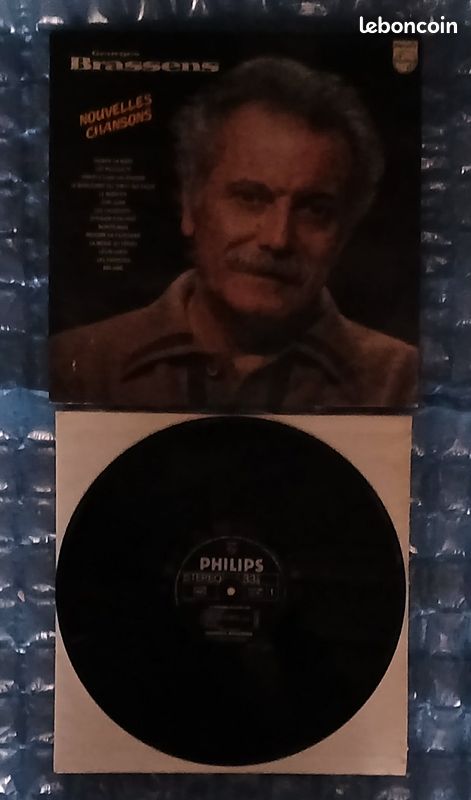 1976 vinyl album 33t Georges Brassens Nouvelles Chansons 1 LP 14 titres pop (image 1)