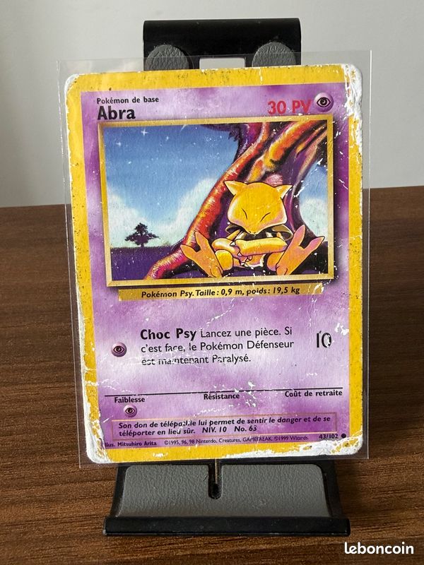 abra pokemon card 43 102 Pokmon - 43/102 Base Set - Bsica Hp/dmg [P] Psyshock (10) Flip a coin Abra 43/102 Pokemon Card Like