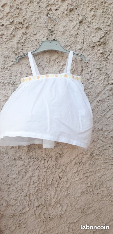 Haut évasé blanc bébé fille (image 3)