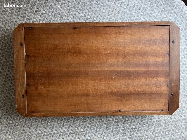 Plateau De Service En Bois Peint – Décor Alsacien Mulhouse – Signé SMOS – Art Déco