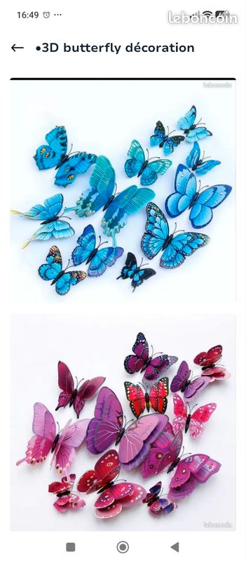 Lot 3D butterfly décoration (image 1)