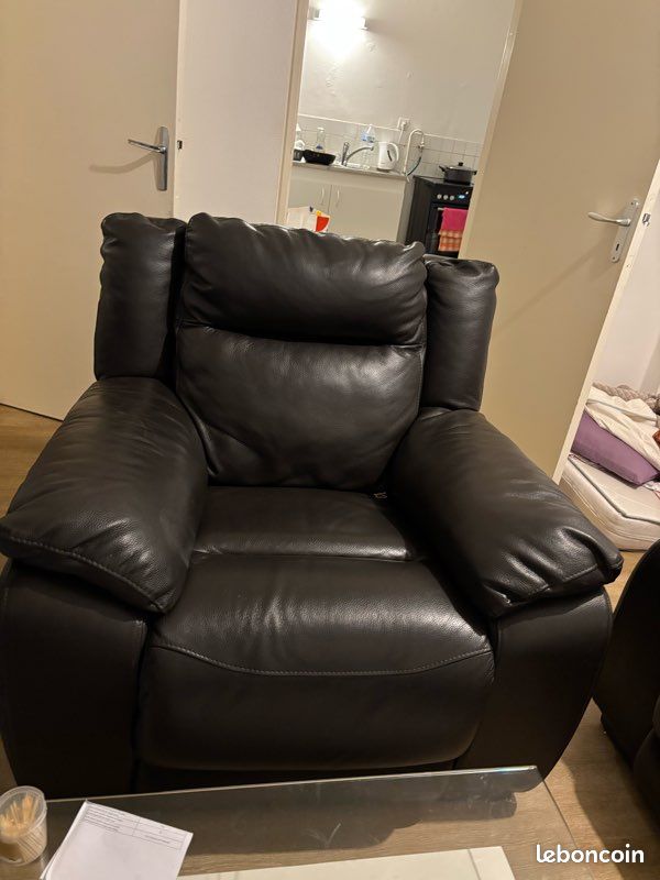 Canapé et fauteuil électrique en cuir (image 3)