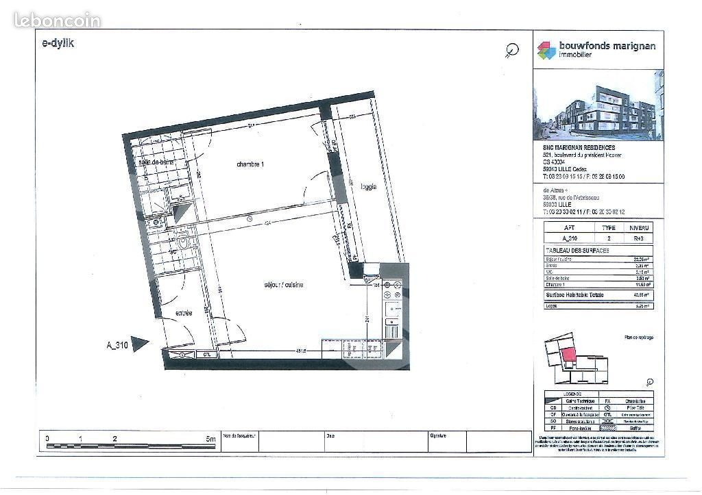 Appartement 2 pièces 42 m² · à Lille · 42 m² · 757 €/mois