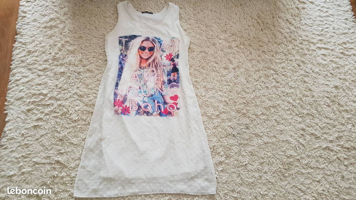Belle robe d' été sans manches blanche 12 ans (image 1)