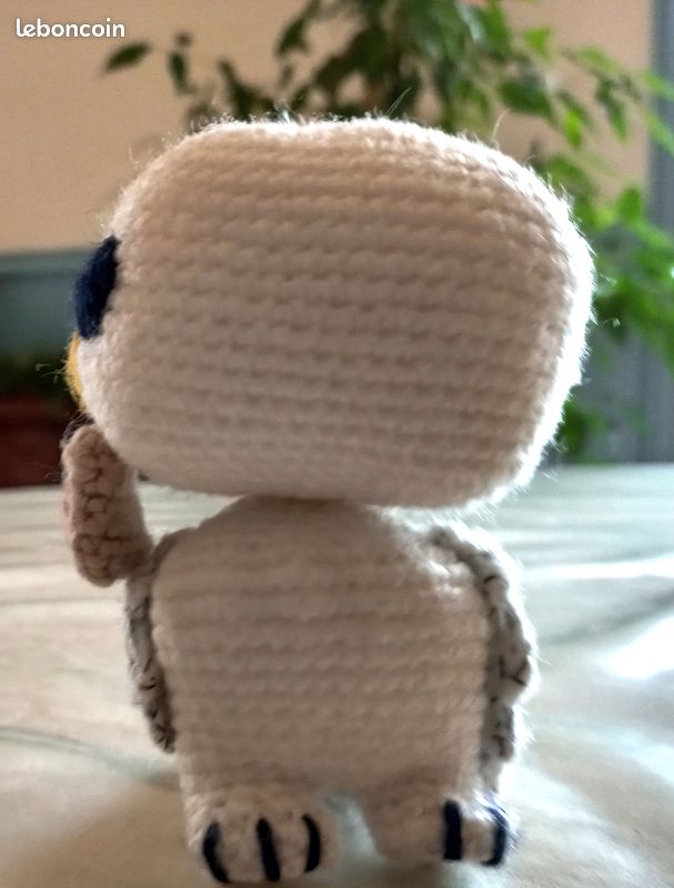 Amigurumi doudou Pop chouette Edwidge d'Harry Potter avec tête pivotante fait main au crochet (image 9)