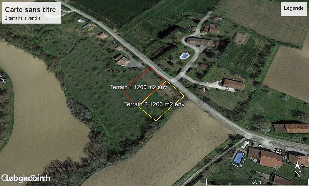 Terrain constructible 1200 m2 · à Seysses-Savès · 85 000 €
