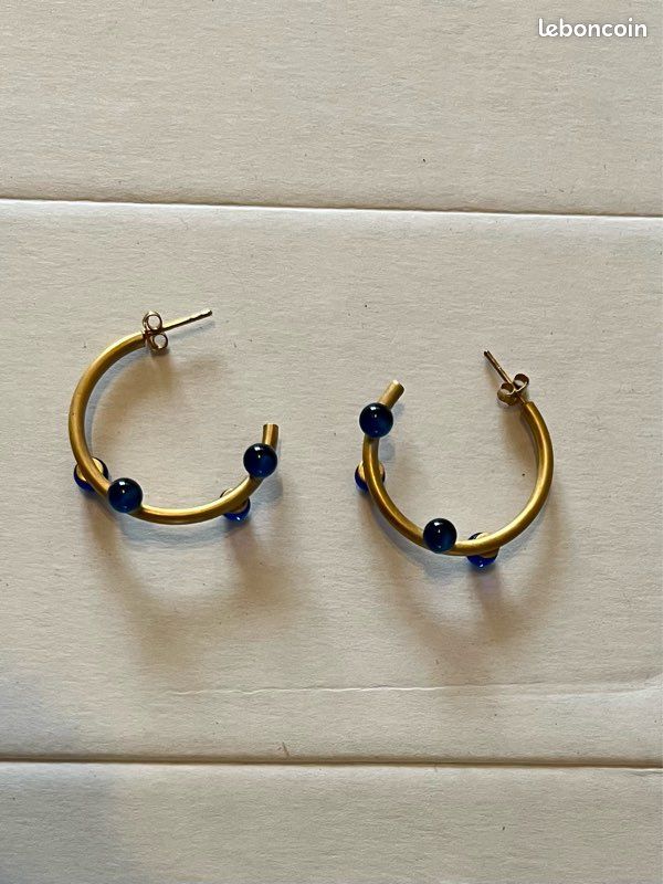 Anciennes Boucles D'oreilles Cubiques Clips Or Plaqué - Créateur B&M - Vintage