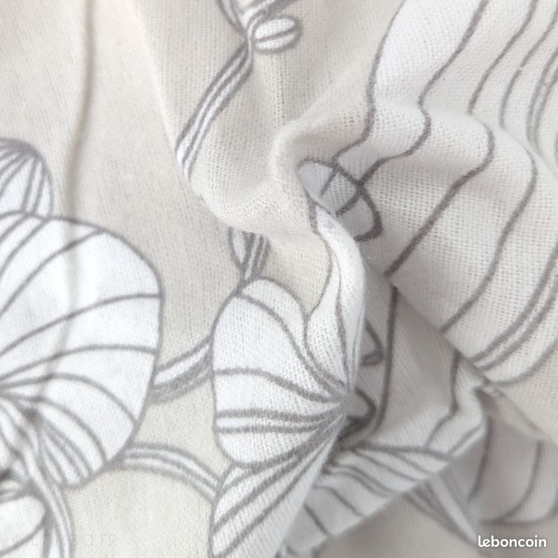 Parure De Lit Flanelle Fine 100% Coton 200x200 Cm Gris Clair - Housse De Couette Et Taies D'Oreiller Douces Et Respirantes