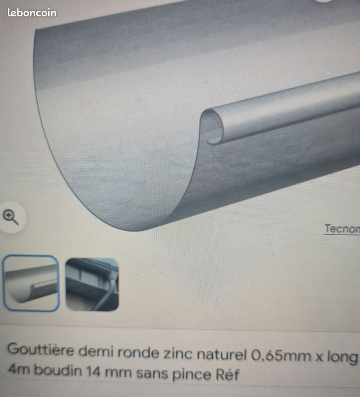 Gouttière zinc (image 1)
