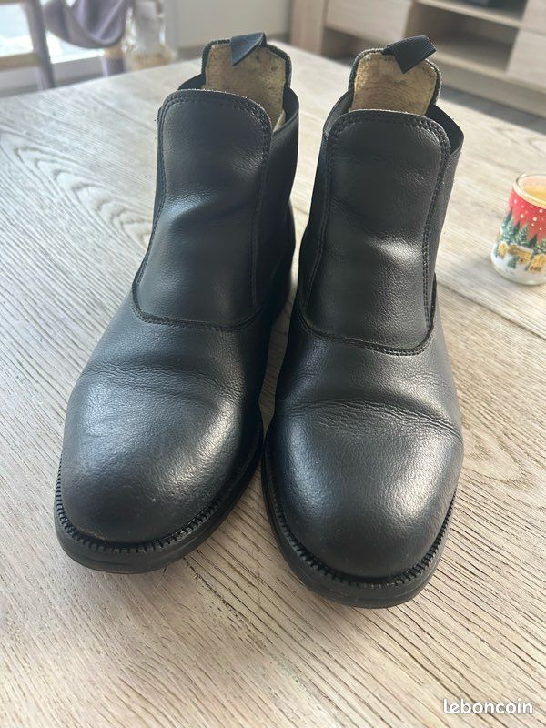 Ancienne Cravache D'équitation Cuir Et Bois - Fabriquée Au Royaume-Uni - 53 Cm