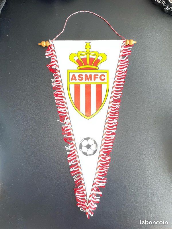 Ancien Fanion Asm Monaco - Football Fanion Vintage De Club