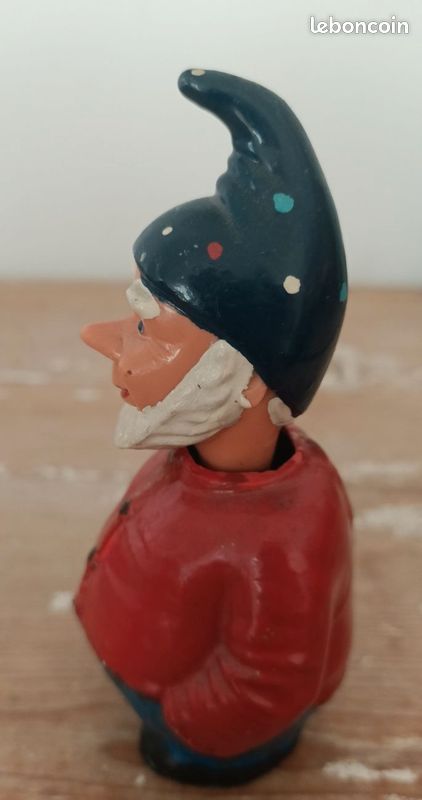 Figurine Ancienne Gnome Nain En Feutrine – 32 Cm – Poupée Vintage Kunstlerpuppe