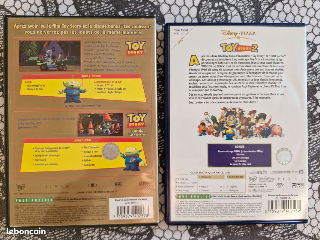 Lot de 2 DVD "Toys story" 1 et 2 (image 2)