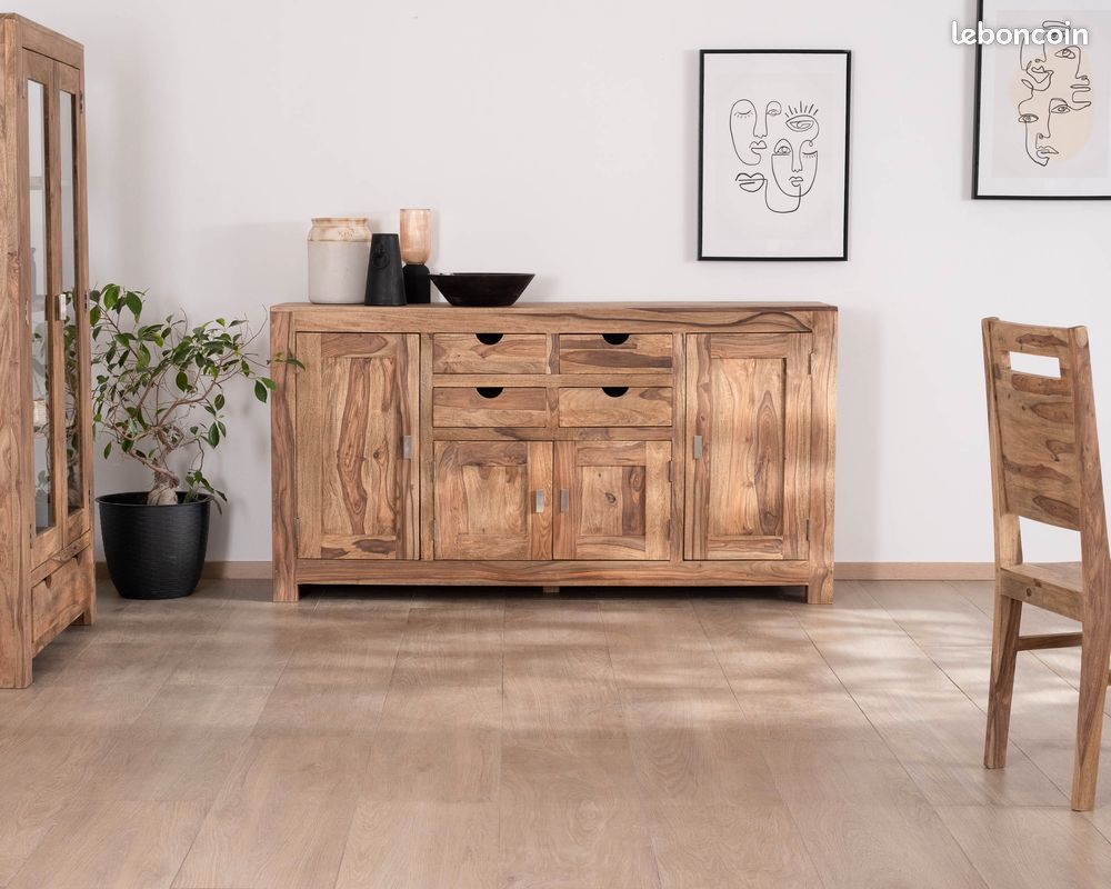 Buffet multi-rangement 180 cm en palissandre massif - Kalanohe (image 1)