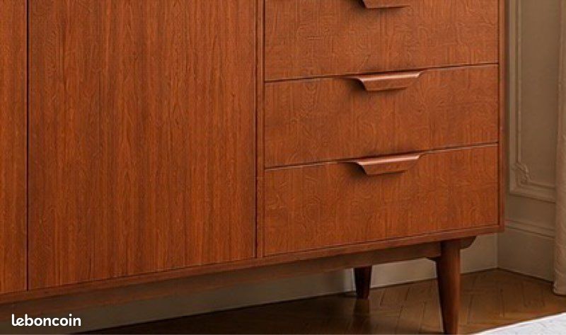 Armoire scandinave vintage en teck à tiroirs (image 4)