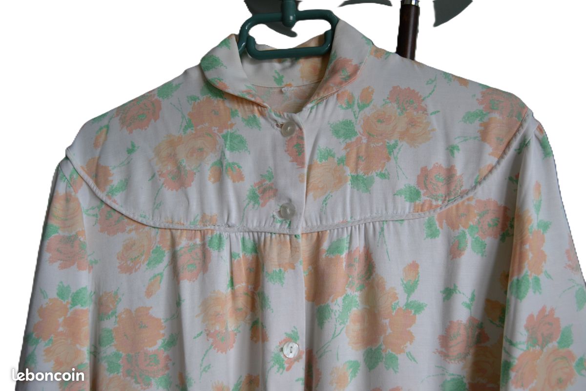 Robe de chambre femme T40 - Motif floral - 123 cm (image 1)