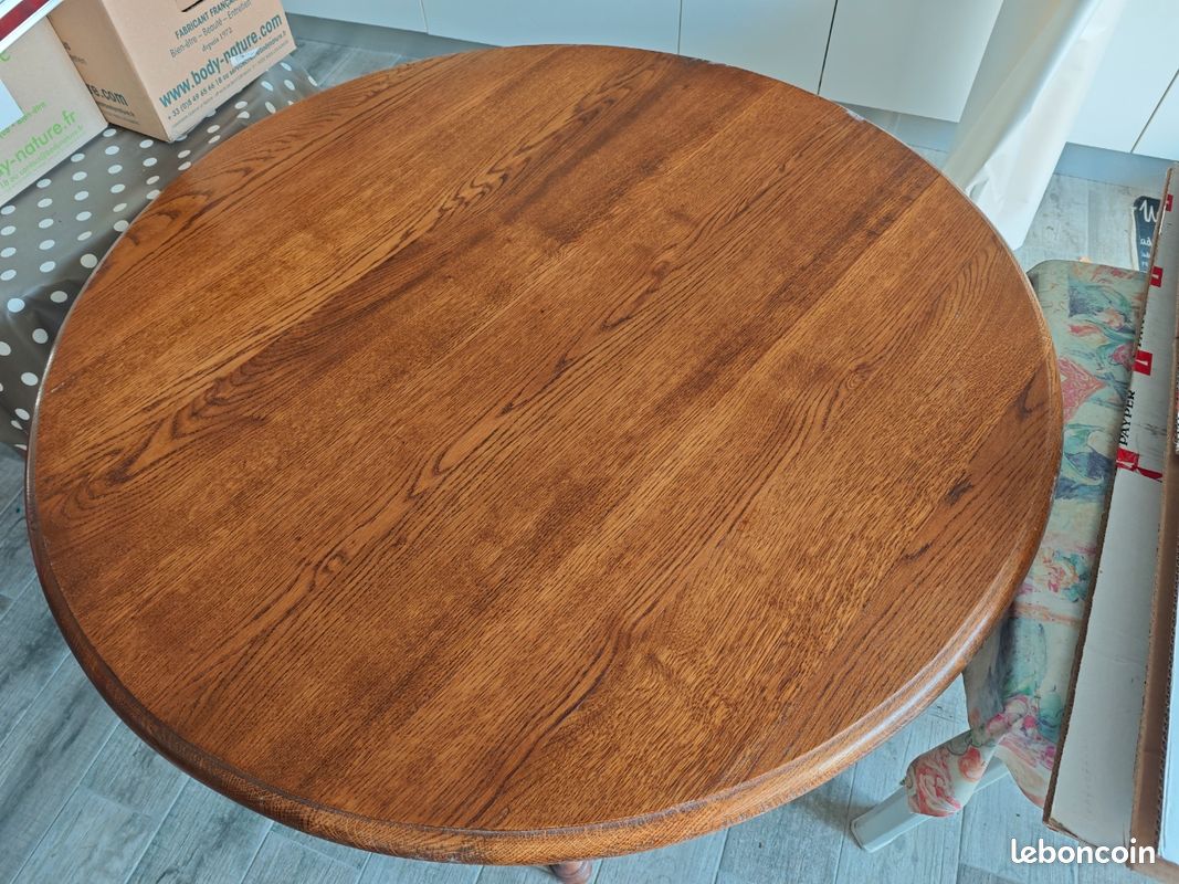Table ronde chêne 120 cm diamètre (image 2)