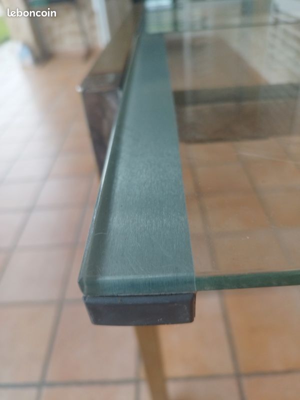 Petite Table Extensible plateau Verre et structure Métal (image 15)