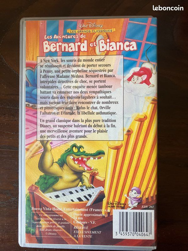 Les aventures de Bernard et Bianca. Les grands classiques. Walt Disney. VHS 📼 (image 3)