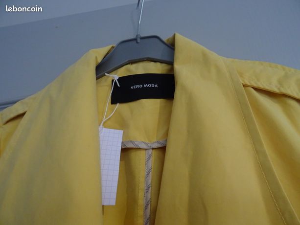 Manteau Trench Vintage Jaune Maïs F.W. Fischer - Taille Fille 6X - Occasion En Très Bon état