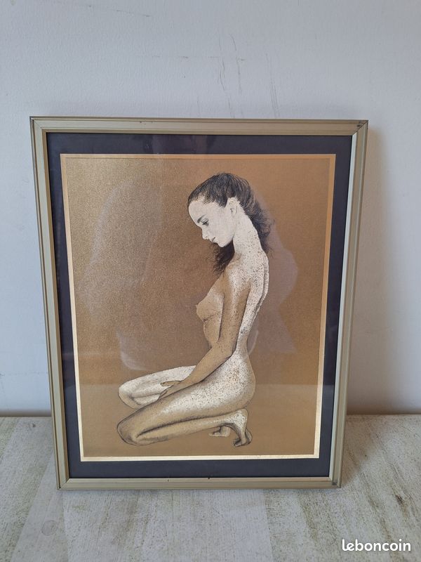 Cadre femme nue peinture métallisée (image 1)