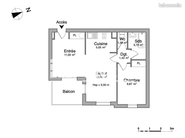 Appartement 2 pièces 45 m² · à Valenciennes · 45 m² · 573 €/mois