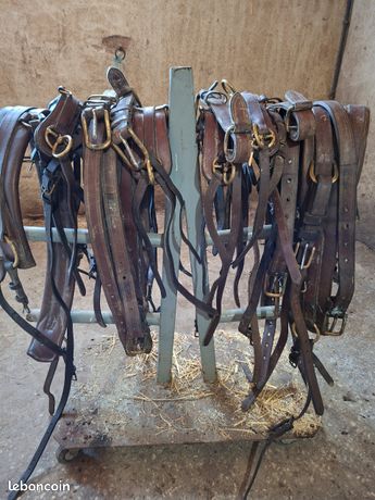 Harnais De Cheval Vintage – Fer Et Argent Antique – Pièce Déco 6277