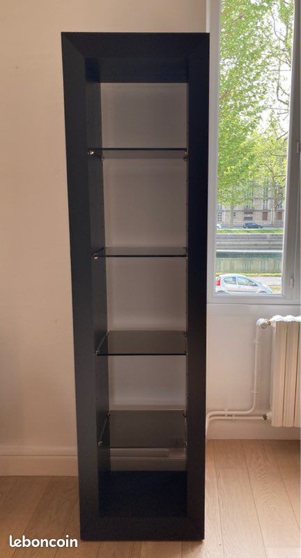 Étagère Natuzzi bois noir/verre (image 1)