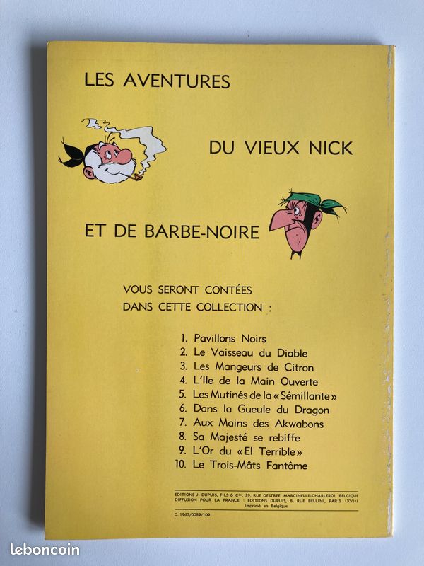 Le vieux Nick et Barbe-Noire - 11. Les boucaniers - Remacle - Dupuis - 1967 - EO (image 2)
