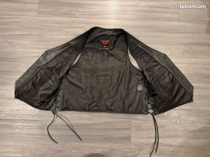 Gilet De Moto Blindé Icon Regulator En Cuir Noir - Taille S/M, Chapitre Harley Fort Worth